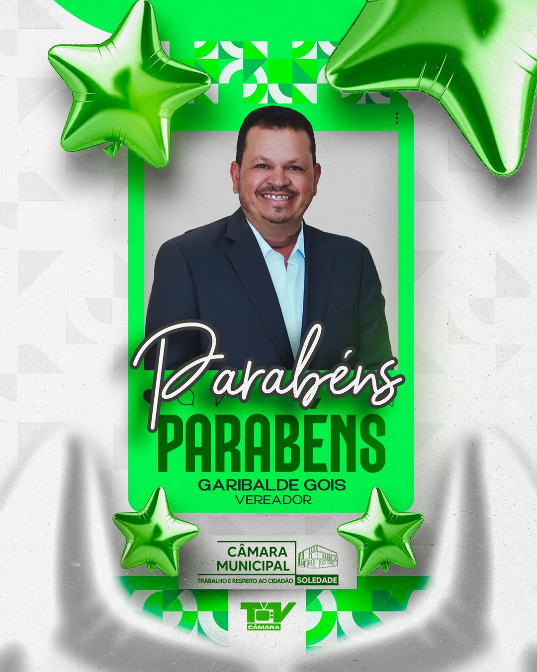 🎉 A Câmara Municipal de Soledade parabeniza o vereador @garibaldegois pela passagem do...