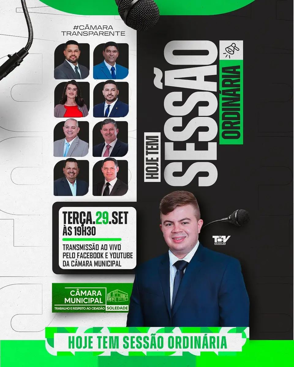 🏛️ Sessão Ordinária da Câmara Municipal de Soledade
