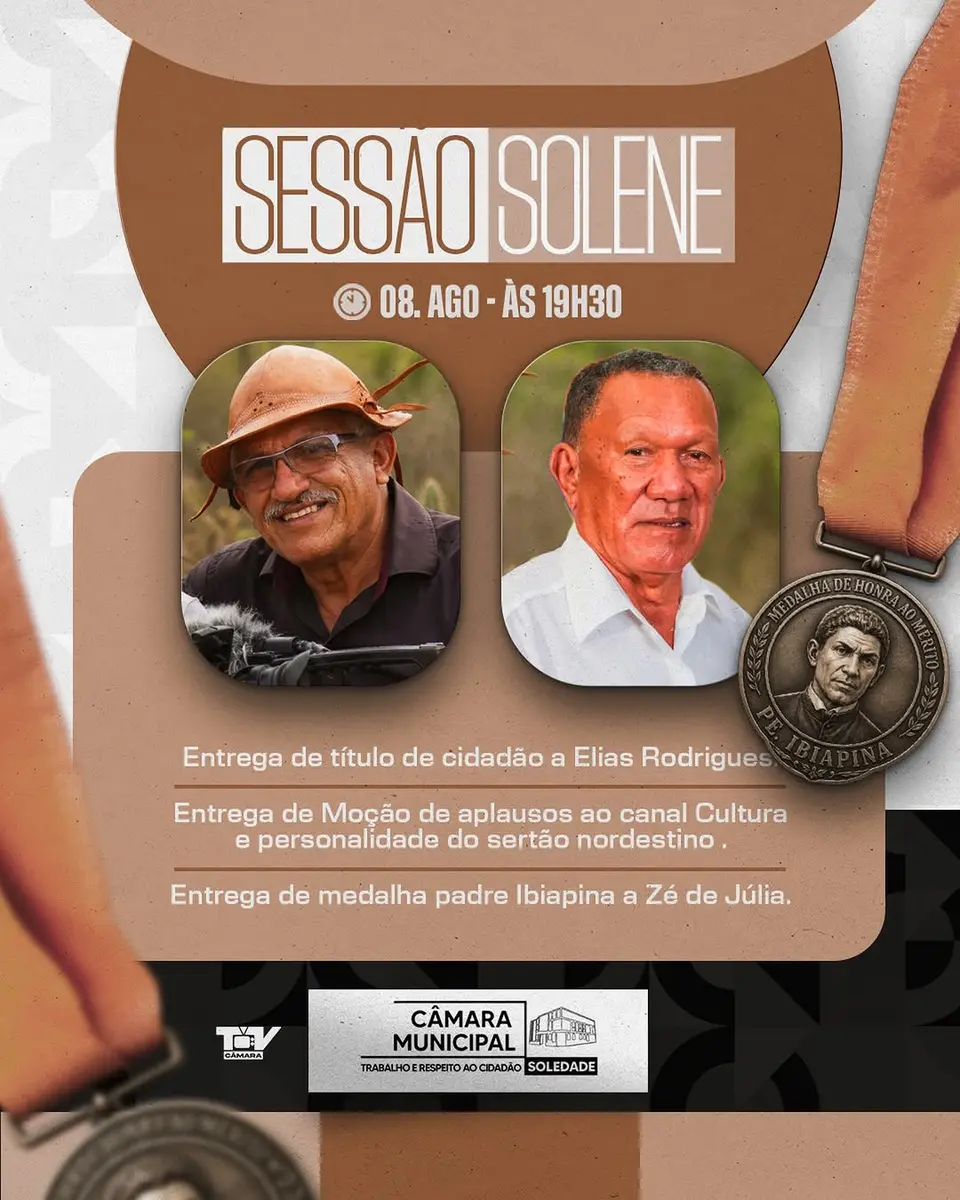 🎖️ Sessão Solene na Câmara Municipal de Soledade