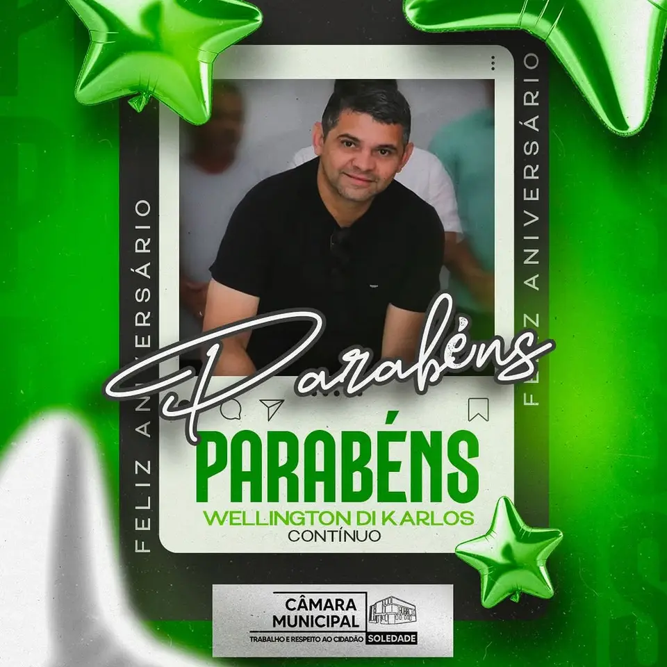 Câmara Municipal celebra aniversário de Wellington di Carlos, ex-vereador e contínuo.