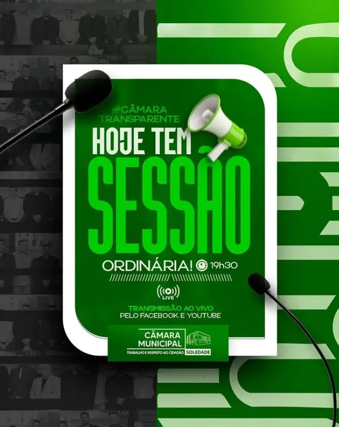 Câmara Municipal de Soledade realiza Sessão Ordinária nesta segunda-feira