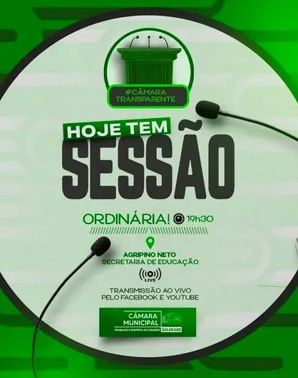 Câmara Municipal de Soledade realiza Sessão Ordinária