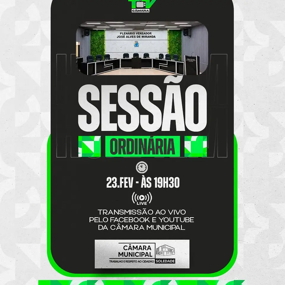Câmara Municipal realiza Sessão Plenária: Participe ou assista online