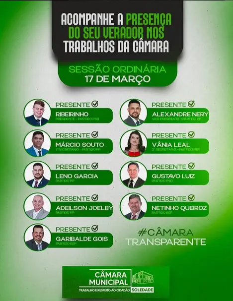 Sessão Ordinária 17 de março