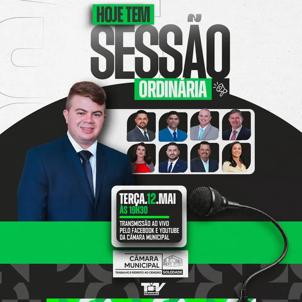Sessão Ordinária acontece hoje: Acompanhe presencialmente ou online