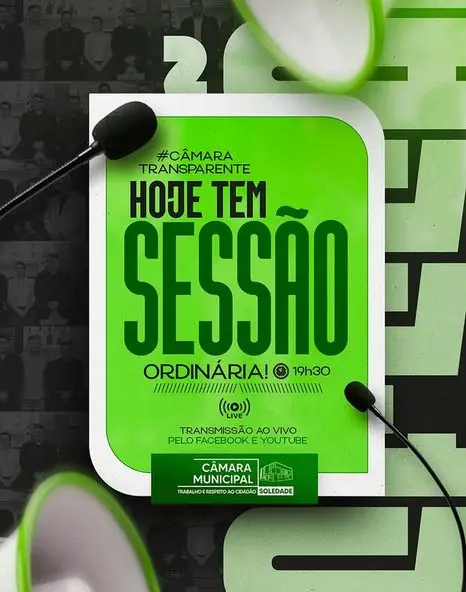 Sessão Ordinária da Câmara Municipal de Soledade Acontece Hoje às 19h30
