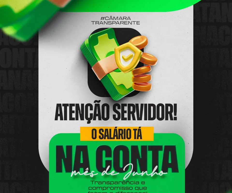 Câmara Municipal anuncia pagamento dos salários de junho aos servidores