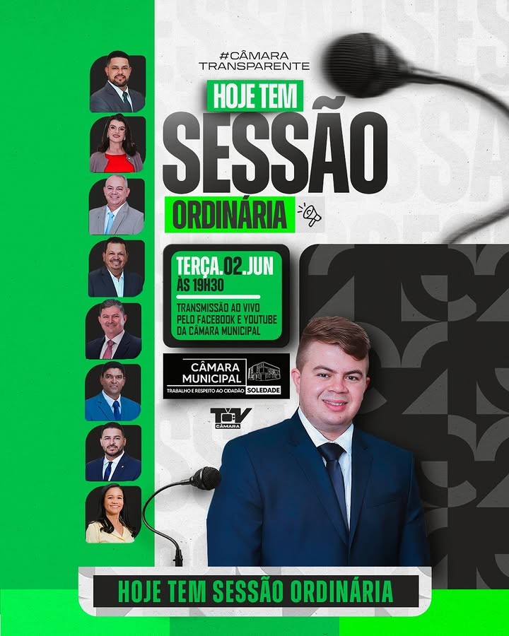 Câmara Municipal realiza sessão ordinária nesta quinta-feira