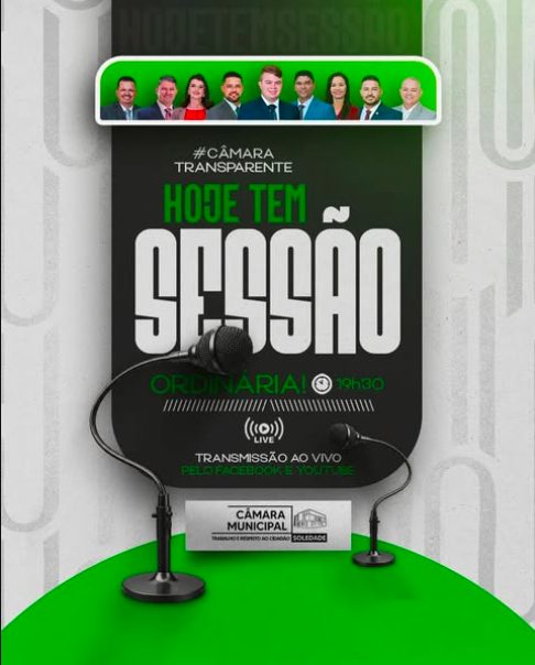 Hoje tem Sessão Ordinária!